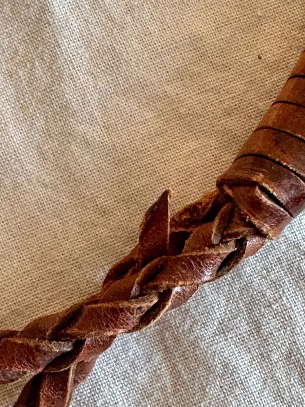 Vintage Woven Leather Crossbody Bag Brown Boho Artisan Basketweave Small Bucket - Picture 13 of 13